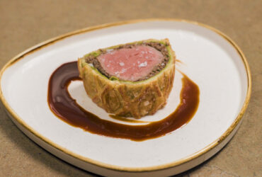 Beef Wellington plated